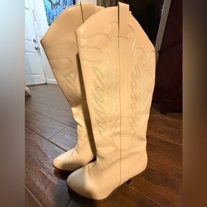 Altar'd State Cream | Over the Knee Boots